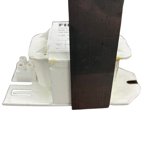 Firefly 70W sodium ballast 220V with clear label and measurement guide for easy installation
