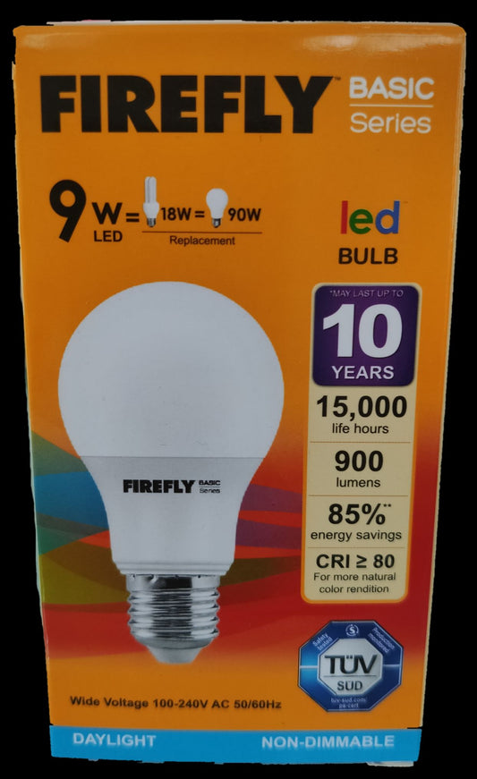 Firefly 9W LED Bulb E27 220V daylight non-dimmable with 15000 hours life and 900 lumens
