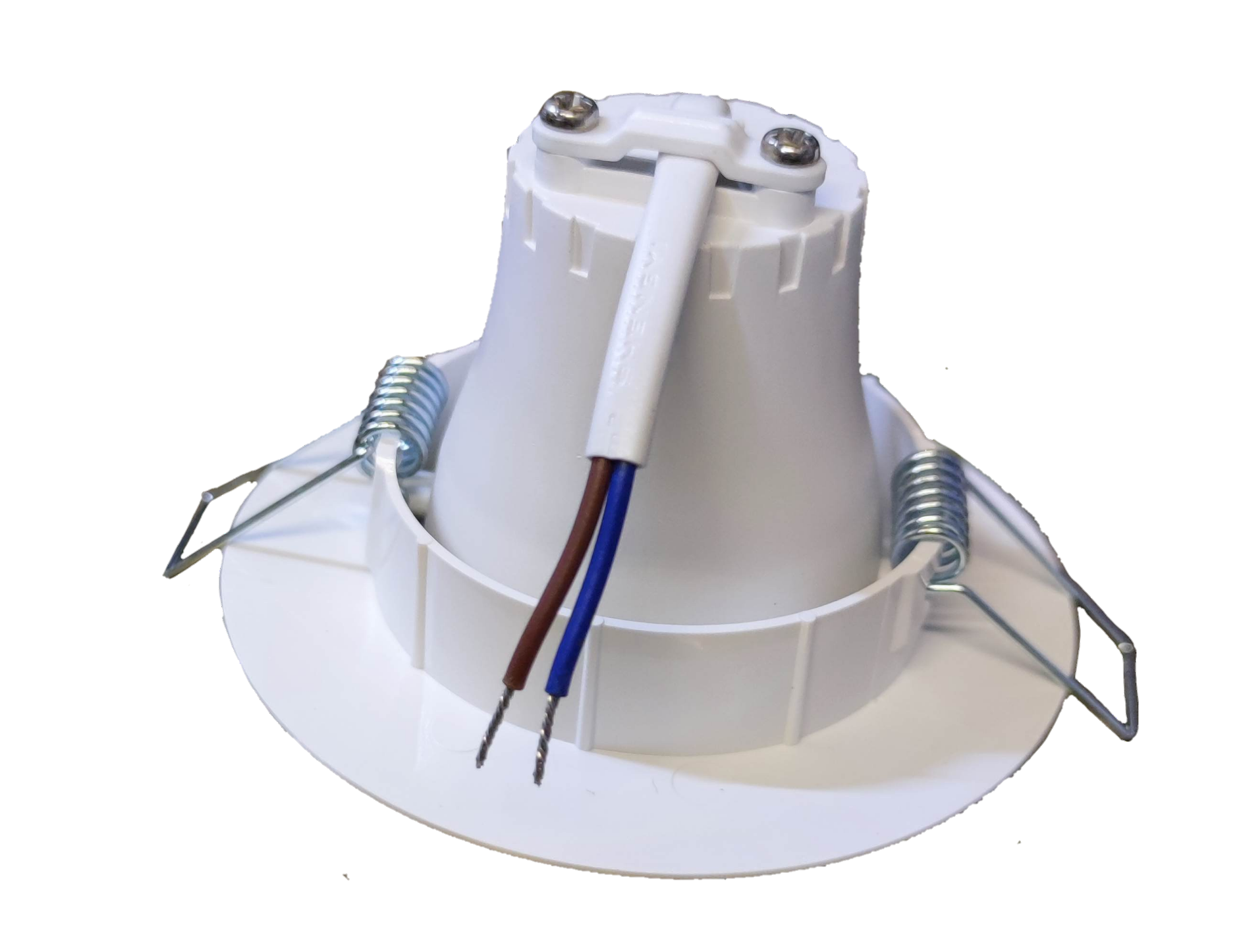 Firefly adjustable LED ceiling light 3W 5W fixture with a white housing and spring-loaded clips