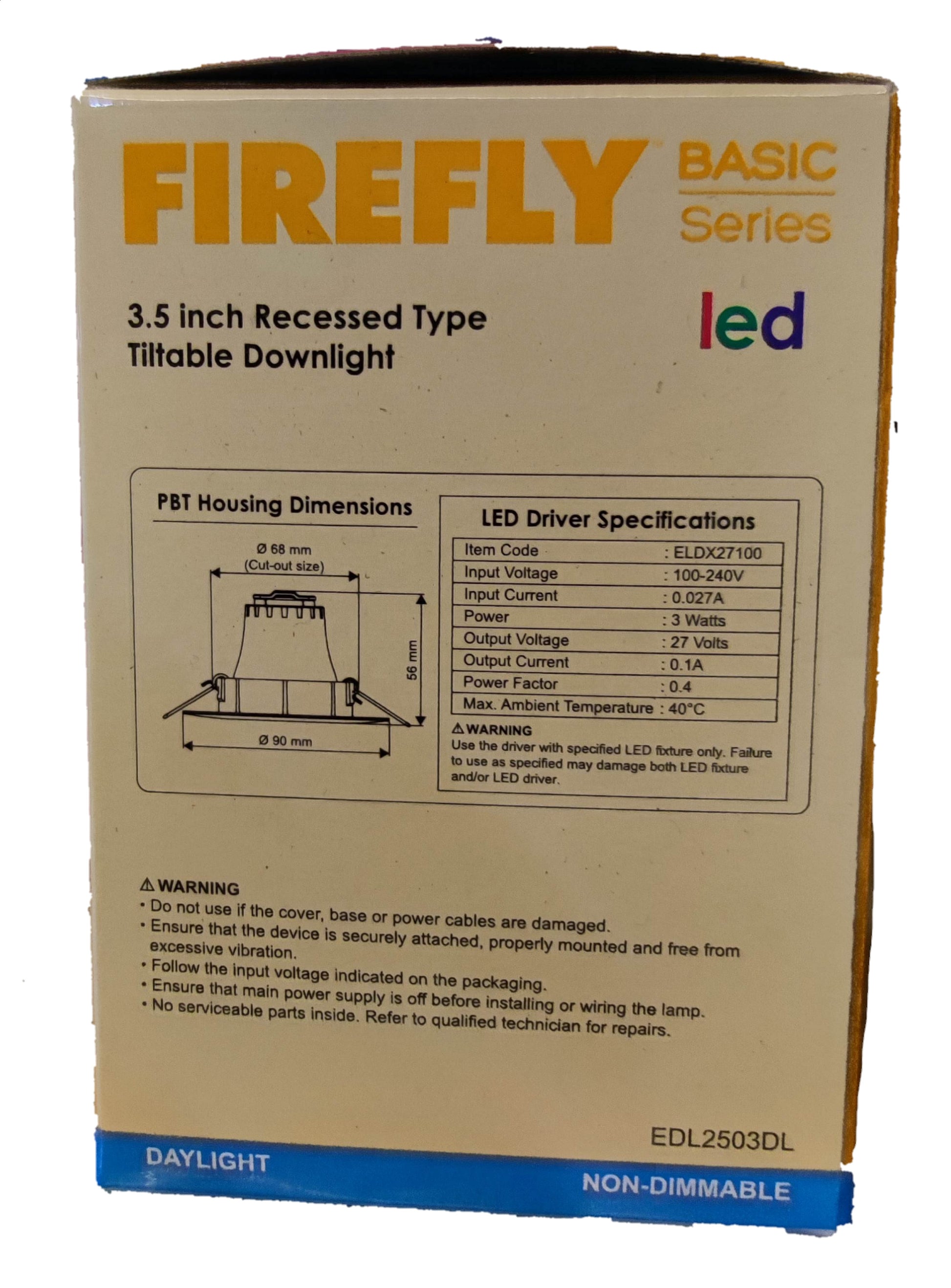 Firefly adjustable LED ceiling light 3W 5W with 3.5 inch recessed design and daylight feature