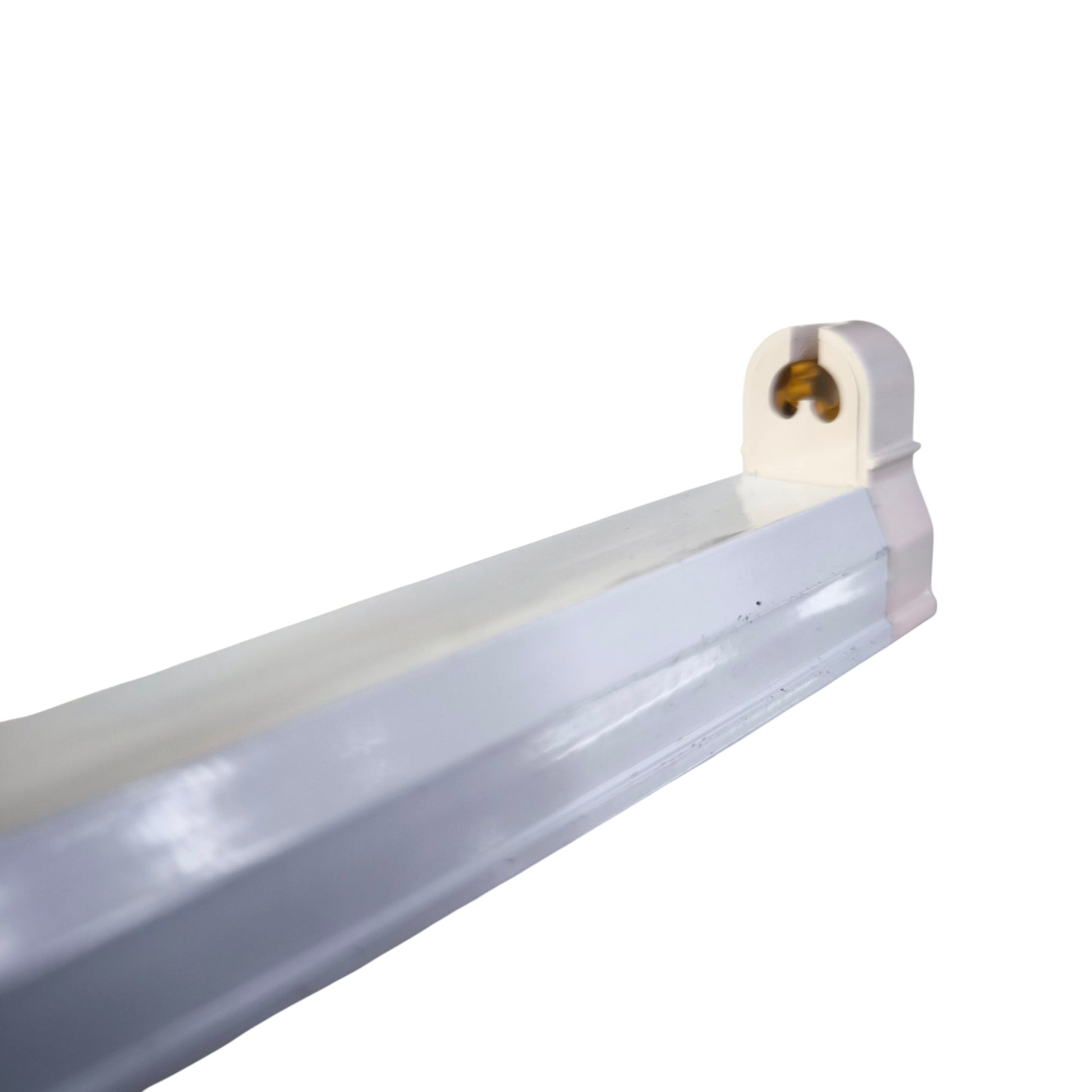 Firefly 8W T5 Fixture Only white slim T5 tube housing with end cap and lamp holder contacts