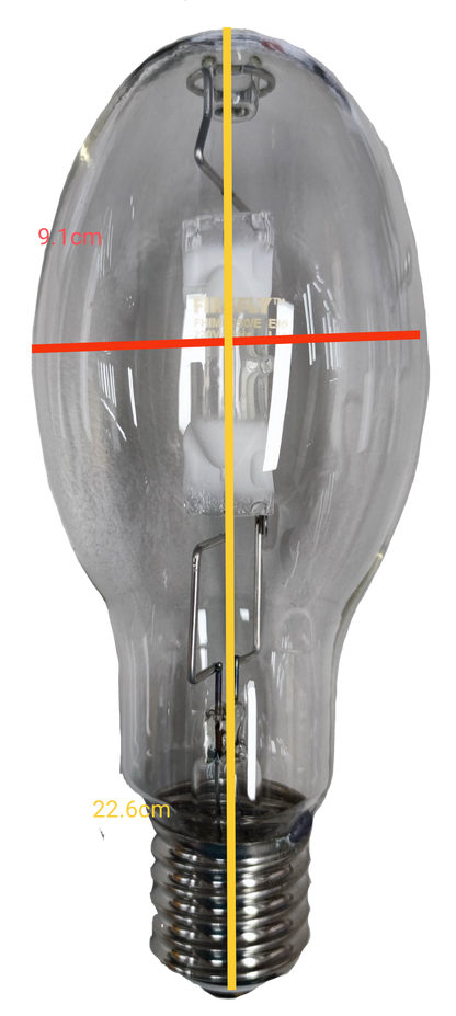 Firefly Metal Halide Lamp Elliptical 250W clear HID bulb with visible arc tube and screw base