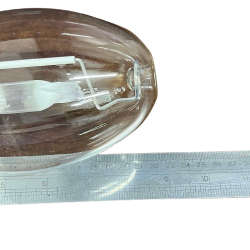 Firefly Metal Halide Lamp Elliptical 250W with clear glass exterior and precise measurement scale