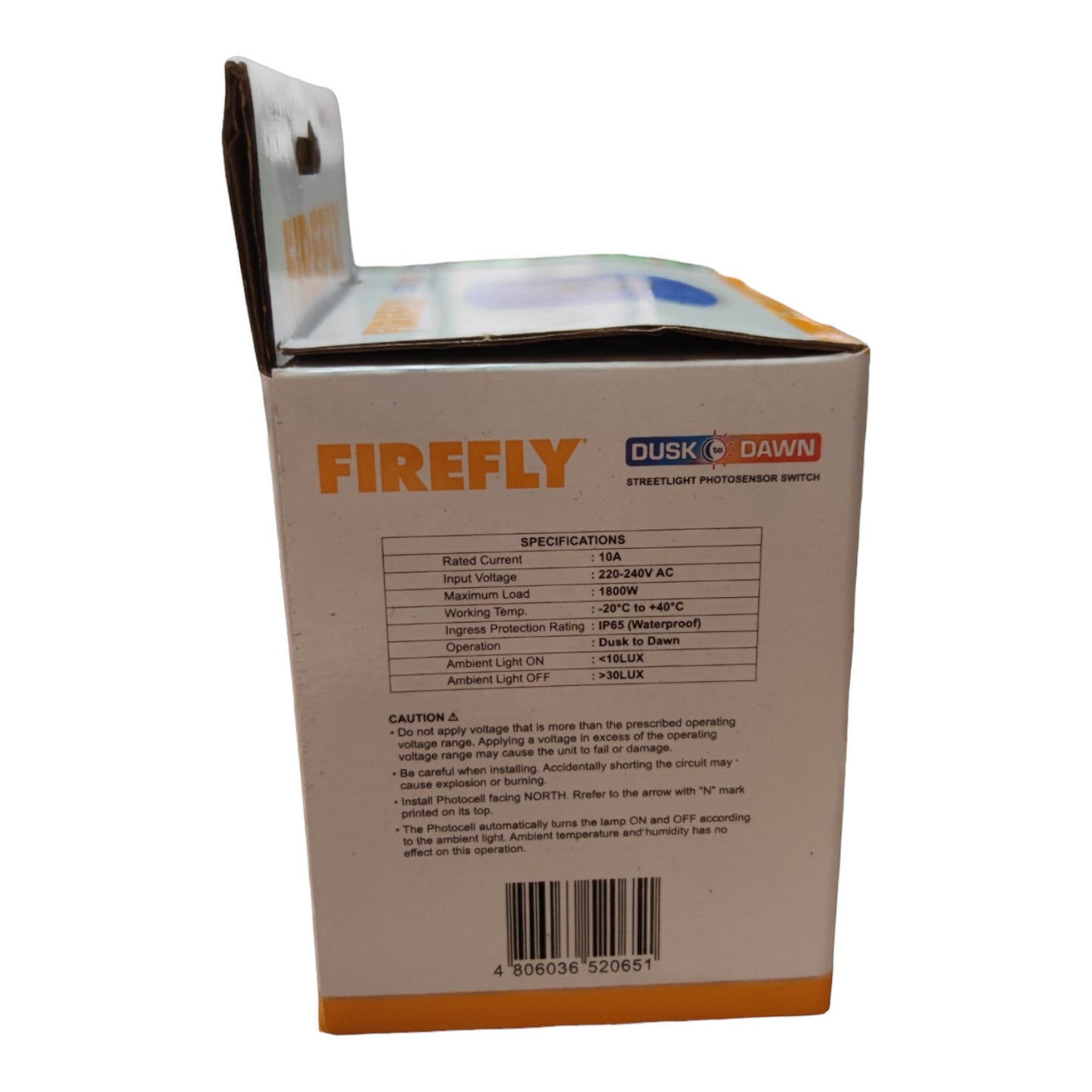 Firefly Photo Sensor Switch 10A 250V, Photo Cell with Base FEDPS10