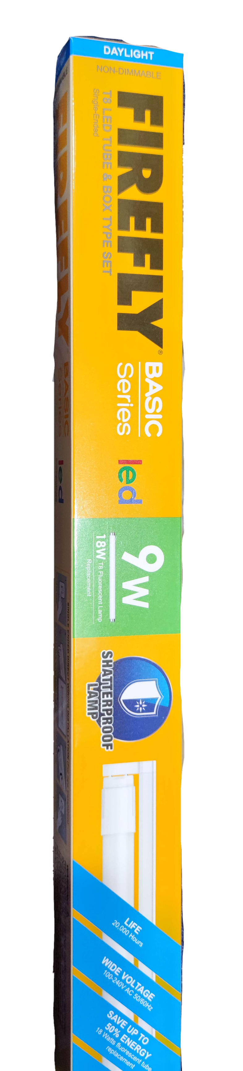 Firefly Basic Series T8 LED tube light with fixture 220V in bright packaging for energy-efficient lighting