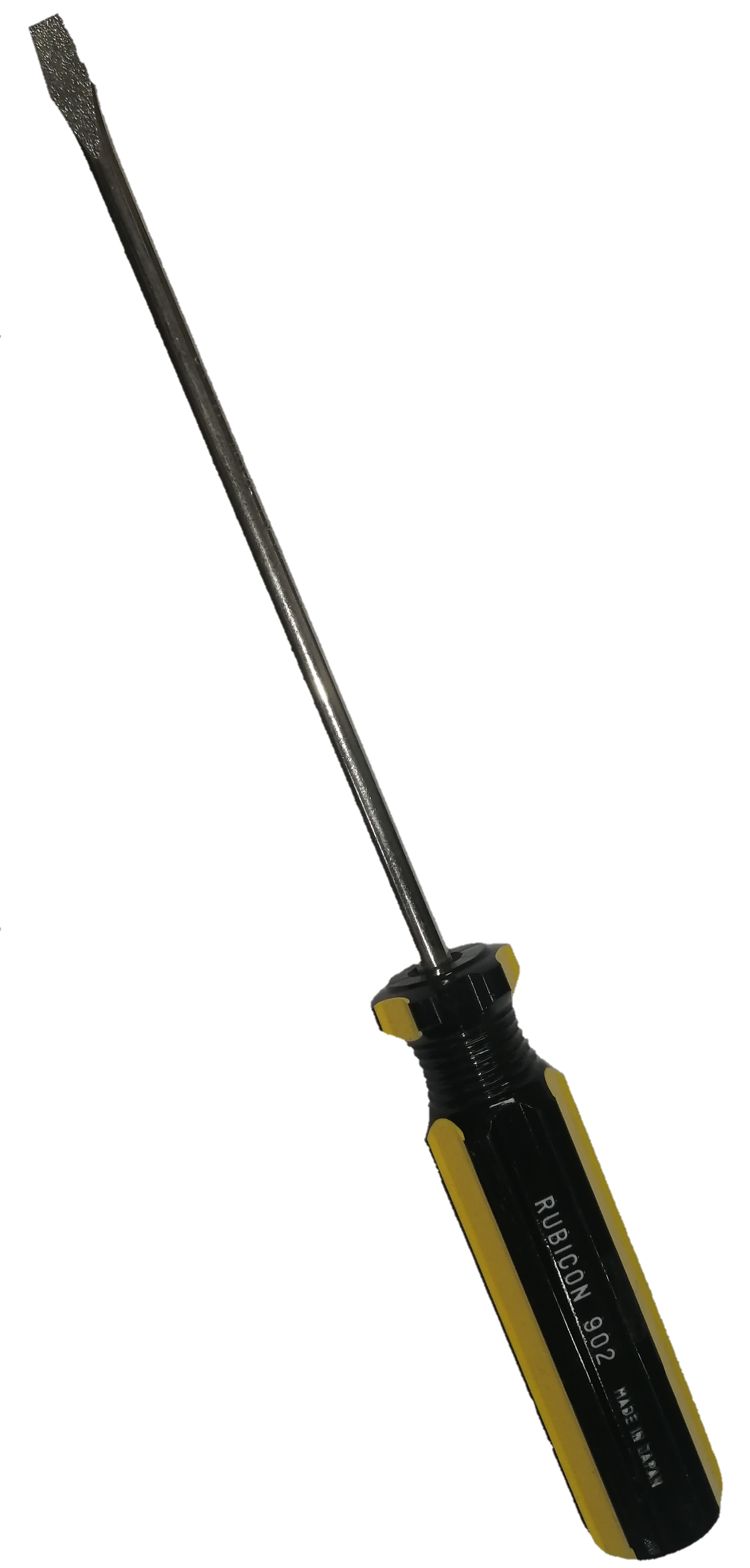 Rubicon Flat Head Screw Driver 902 125mm with black and yellow handle for precision work