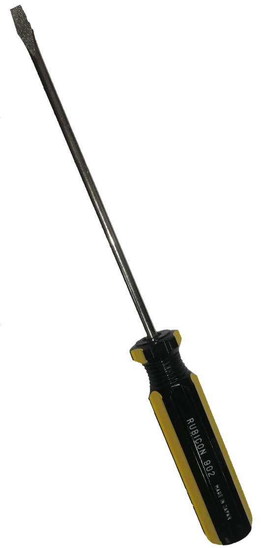Rubicon Flat Head Screw Driver 902 125mm with black and yellow handle for precision work