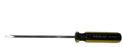 Rubicon Flat Head Screw Driver 902 125mm with black and yellow handle for precision tasks