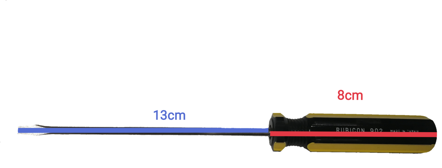 Rubicon Flat Head Screw Driver 902 125mm with black and yellow handle and blue steel shaft