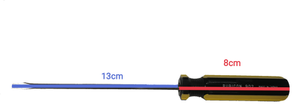 Rubicon Flat Head Screw Driver 902 125mm with black and yellow handle and blue steel shaft