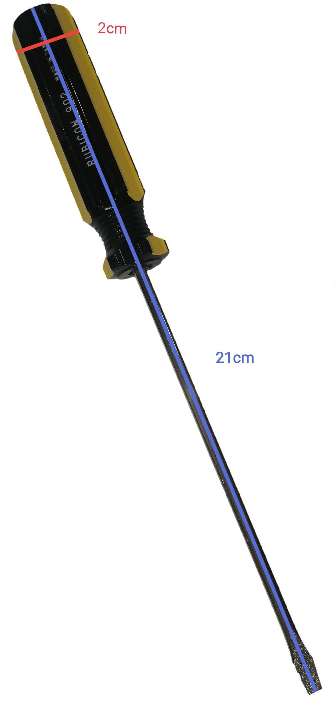 Rubicon Flat Head Screw Driver 902 125mm with black and yellow ergonomic handle