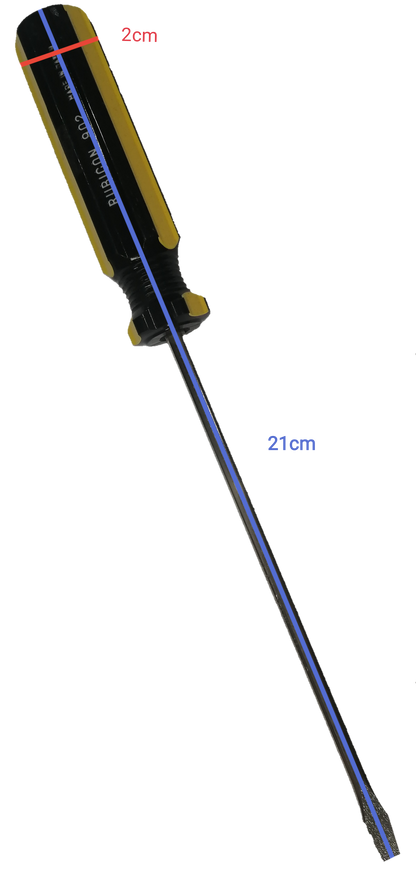 Rubicon Flat Head Screw Driver 902 125mm with black and yellow ergonomic handle