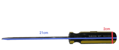 Rubicon Flat Head Screw Driver 907 125mm with black and yellow handle for precise fastening