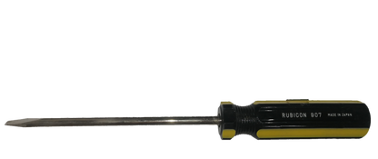 Rubicon Flat Head Screw Driver 907 125mm with black and yellow ergonomic handle