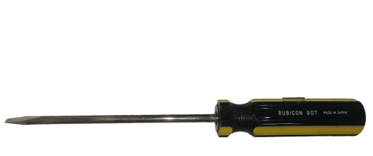 Rubicon Flat Head Screw Driver 907 125mm with black and yellow ergonomic handle