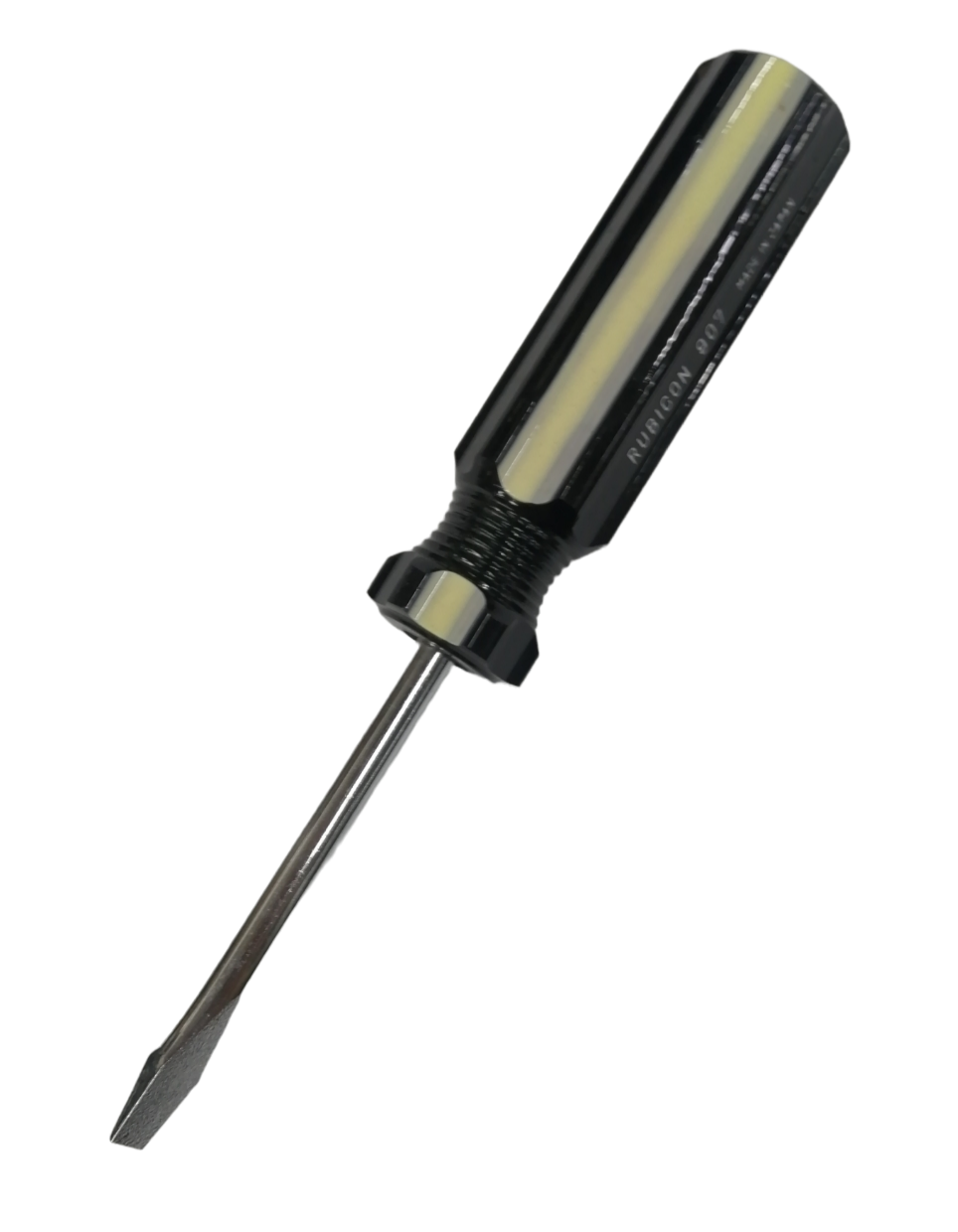 Rubicon Flat Head Screw Driver 907 75mm with black handle and metal shaft for hand tool use