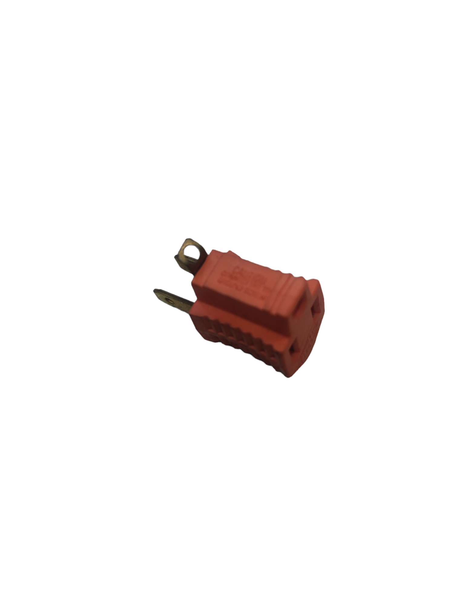 Tokina Flat Pin with Ground Adaptor 15A 125V AC in red for electrical wire connections