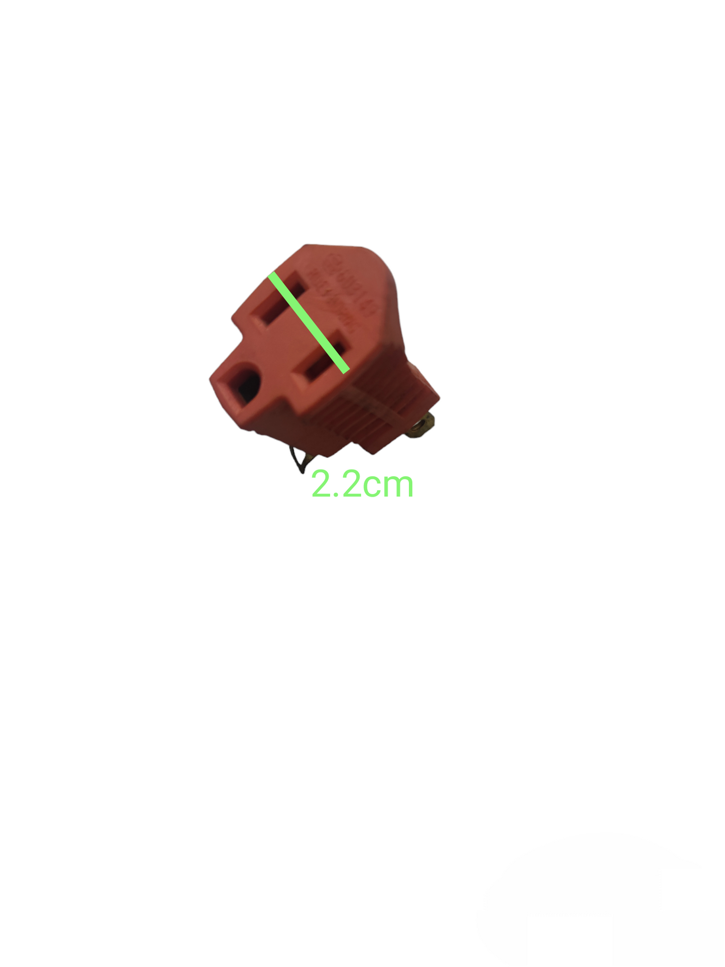 Tokina Flat Pin with Ground Adaptor 15A 125V AC in red for electrical connections