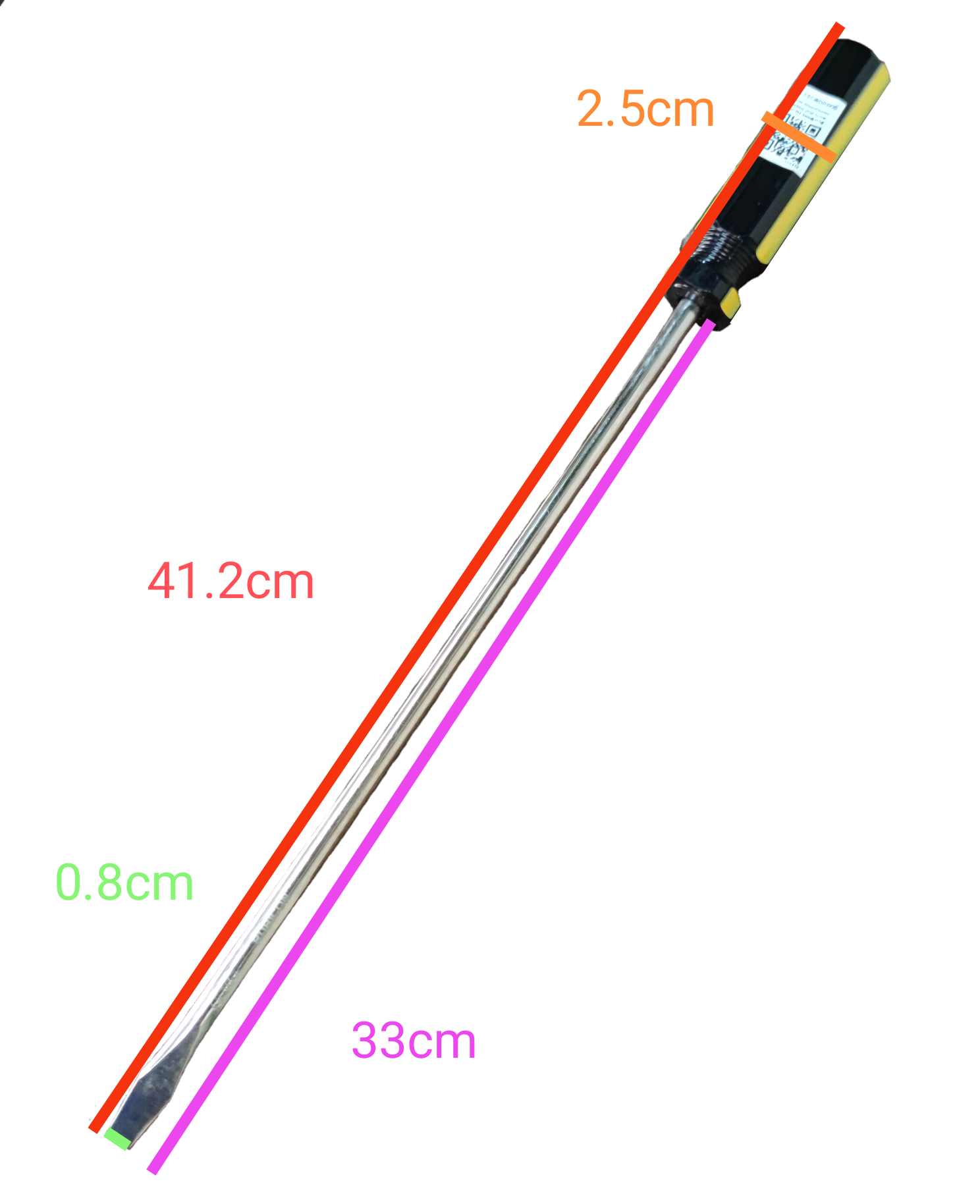 Rubicon Flat Screw Driver 906 300mm with long metal shaft and black handle for precision work
