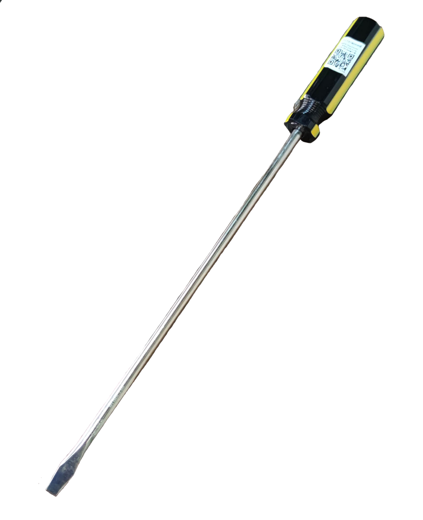 Rubicon Flat Screw Driver 906 300mm with black and yellow ergonomic handle and long metal shaft
