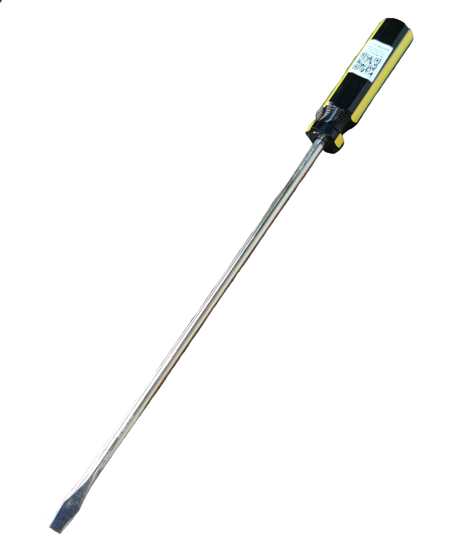Rubicon Flat Screw Driver 906 300mm with black and yellow ergonomic handle and long metal shaft