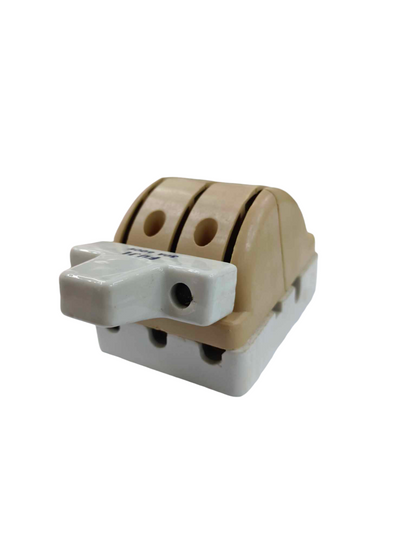 Taiyou 30A 3PDT 600V Switch Porcelain with beige and white ceramic housing for electrical use