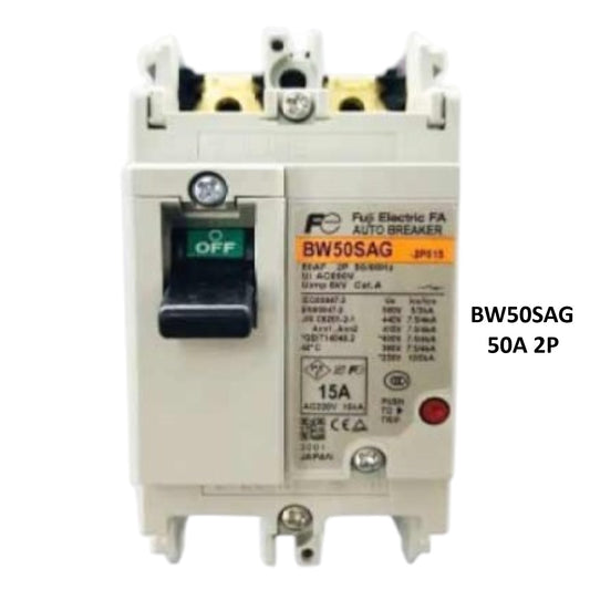 Fuji MCCB 50A circuit breaker BW50SAG 2P molded case industrial breaker with toggle switch