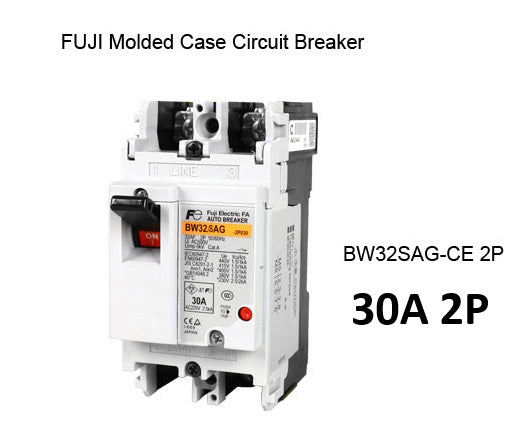 Fuji MCCB BW32SAG-CE 30A 2Pole molded case circuit breaker for industrial electrical protection and control