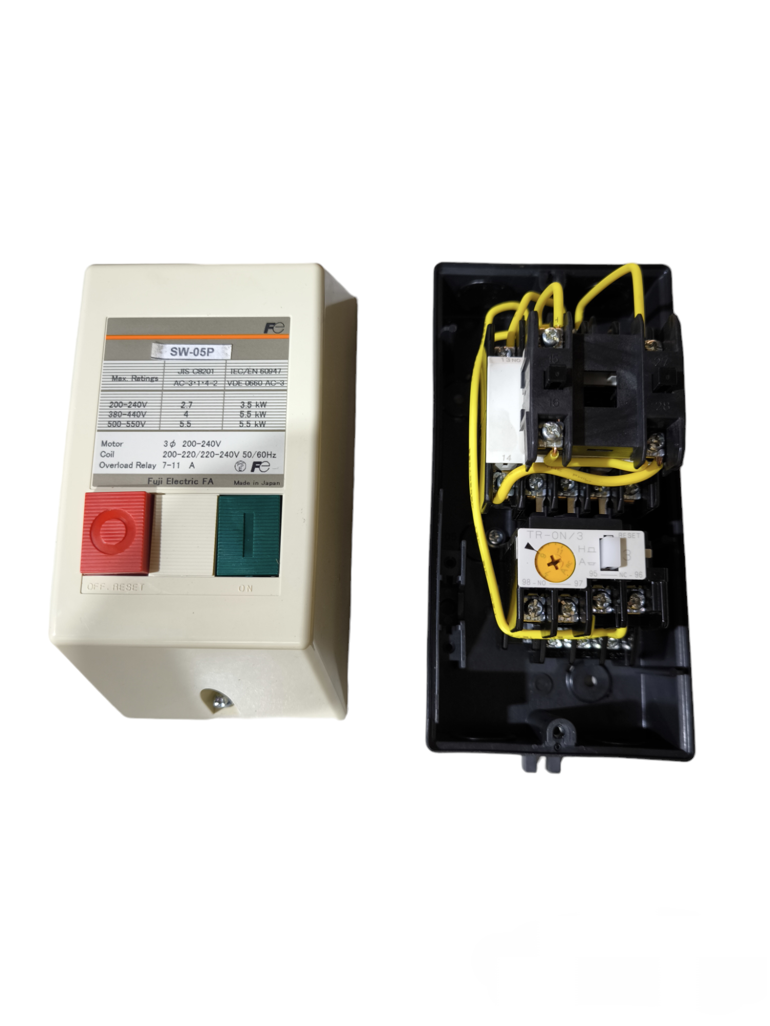 Fuji Magnetic Starter 3 Phase 220V with control box and internal wiring for power switches