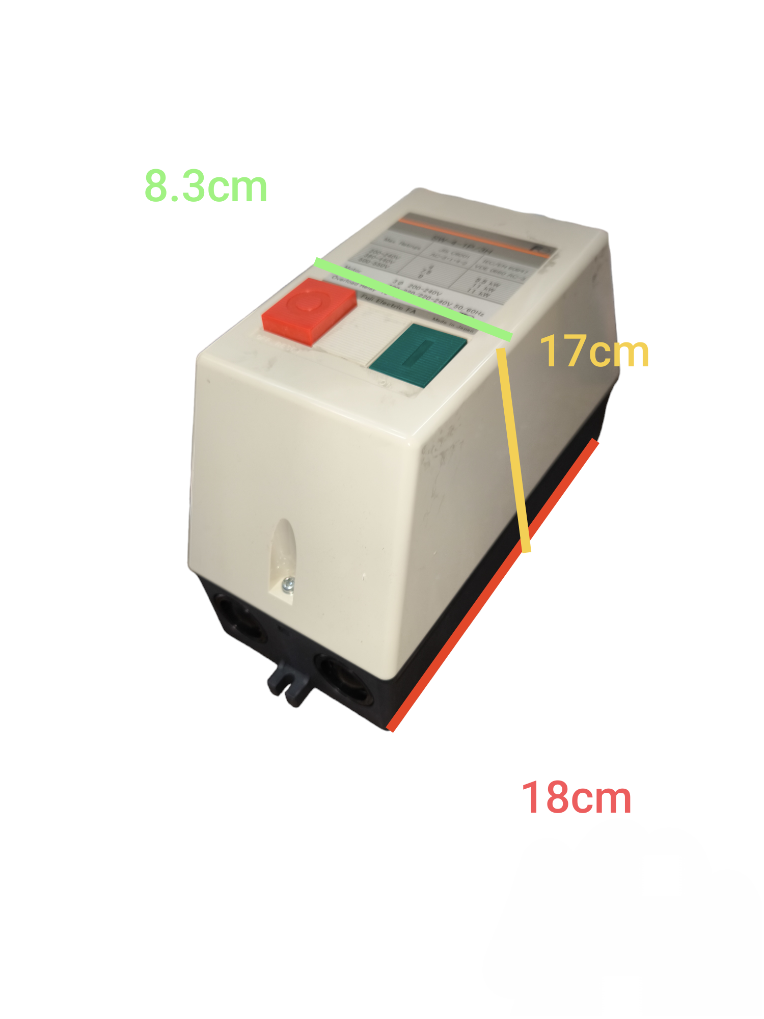 Fuji Magnetic Starter 3 Phase 220V electrical circuitry part with red and green control buttons