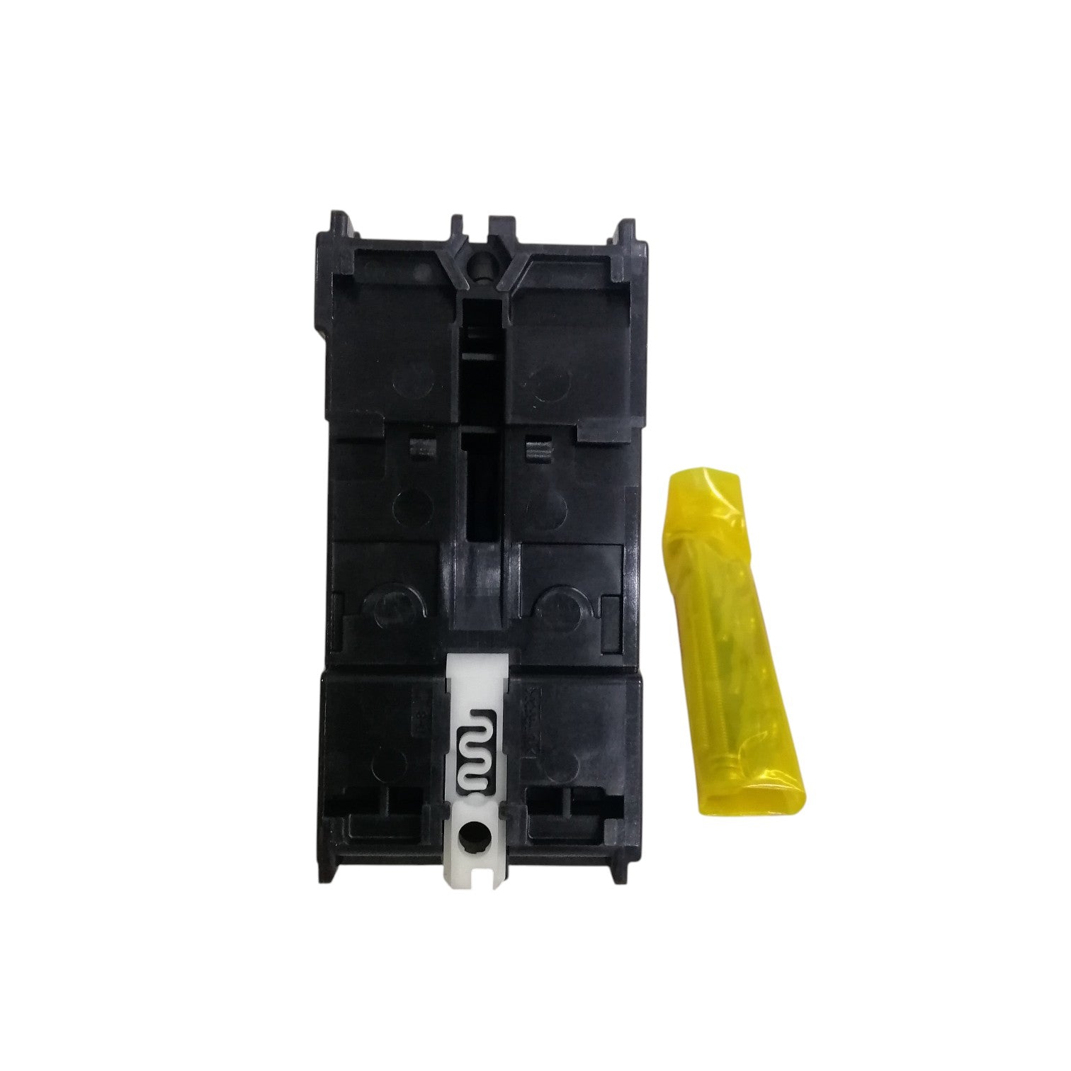 Fuji MCCB BW32SAG-CE 20A 2Pole 5kAIC. Black two pole circuit breaker module with yellow accessory