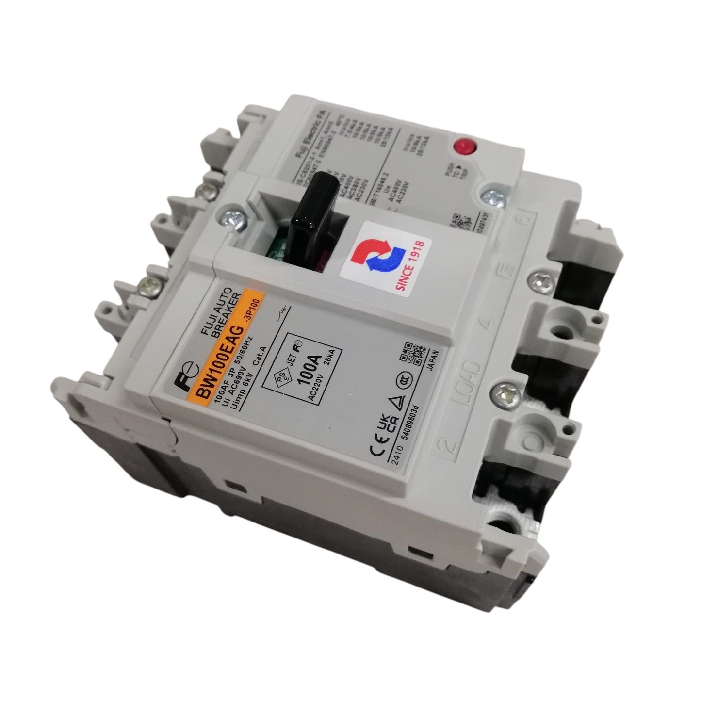 Fuji MCCB breaker 100A 3 pole with reliable circuit protection for electrical systems