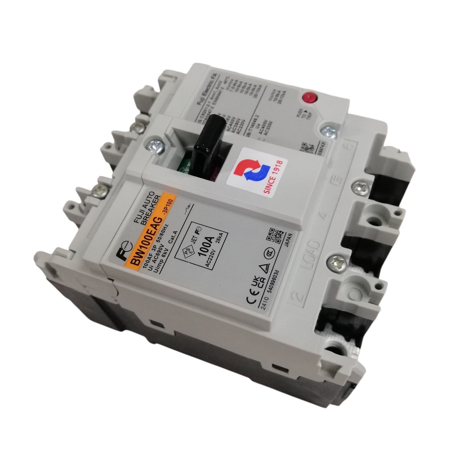 Fuji MCCB breaker 100A 3 pole with reliable circuit protection for electrical systems