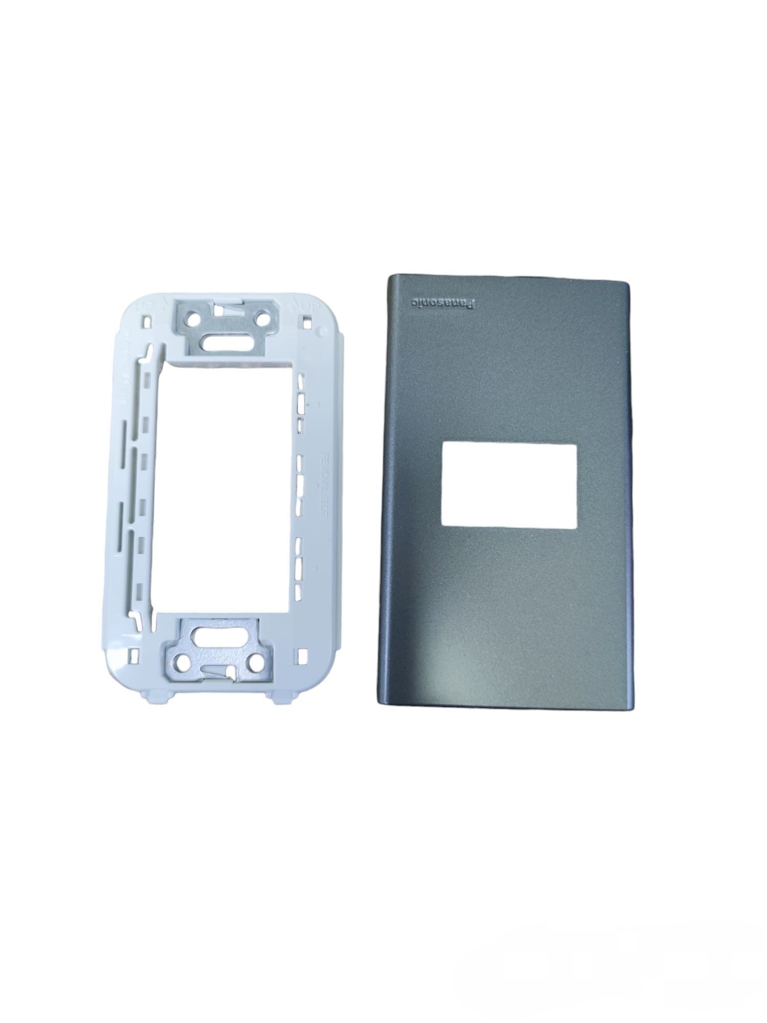 Panasonic 1 gang plate cover metallic gray designed for power points and switches