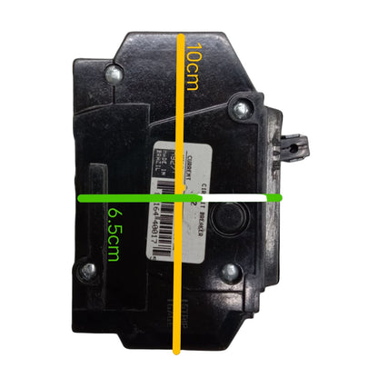 GE 30A 3 Pole Circuit Breaker Bolt-on black housing with label and mounting bolt