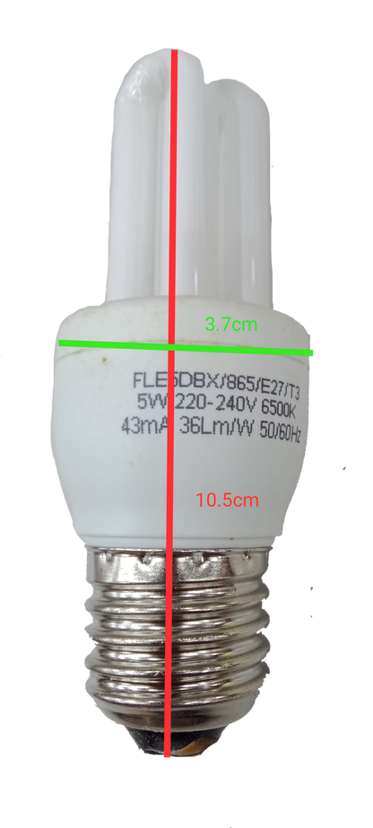 5W GE 2U 220V economizer lamp compact fluorescent bulb with E27 base by Electx Electrical Supply