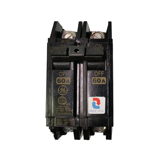 GE 60A Circuit Breaker 2 Pole with dual toggle switches for efficient electrical protection