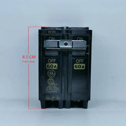GE 60A Circuit Breaker 2 Pole Single Phase with clear on and off indicators