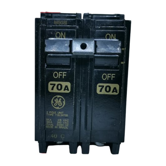 ABB 70A Circuit Breaker 2 Pole Single Phase with clear ON and OFF indicators