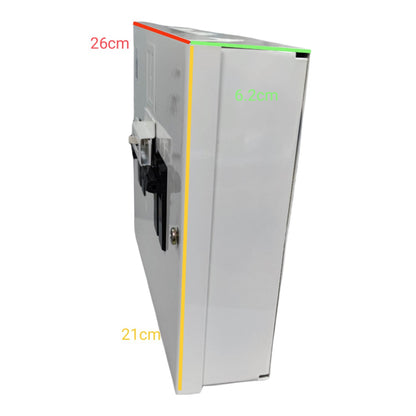 GE Koten electrical switchgear in a compact design with labeled dimensions for easy installation