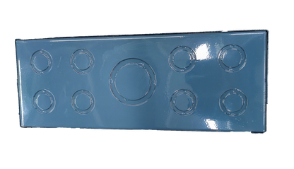 Blue electrical panel board cover for Panel Board 4 Branches 2Pole GE TQL with circular cutouts
