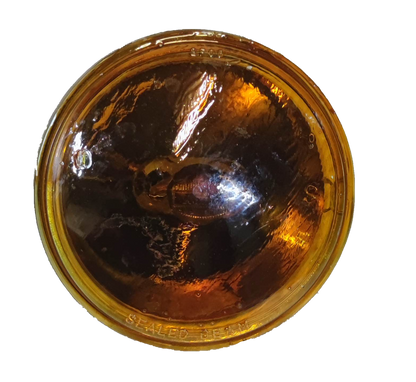 GE sealed beam 12V 30W spotlight with a round amber lens for optimal brightness