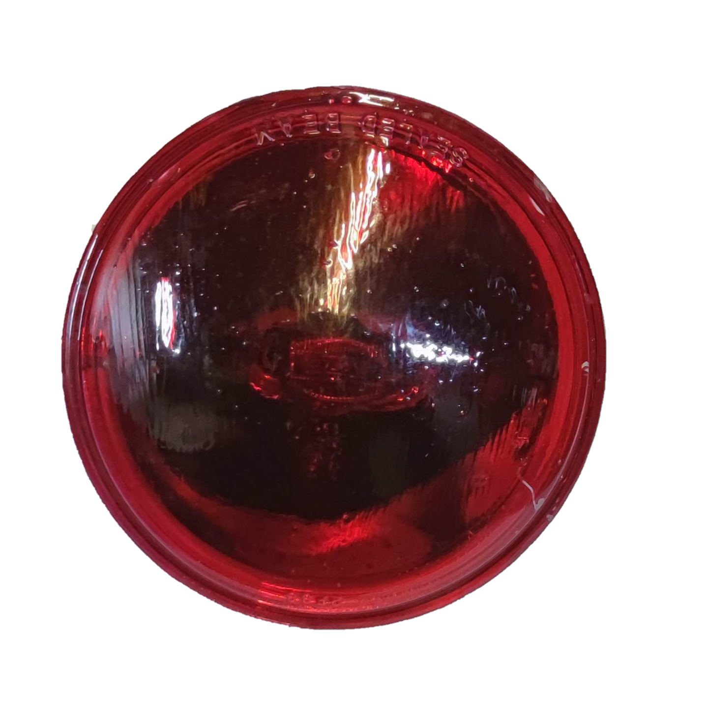 GE sealed beam 12V 30W spotlight with a red lens for effective illumination