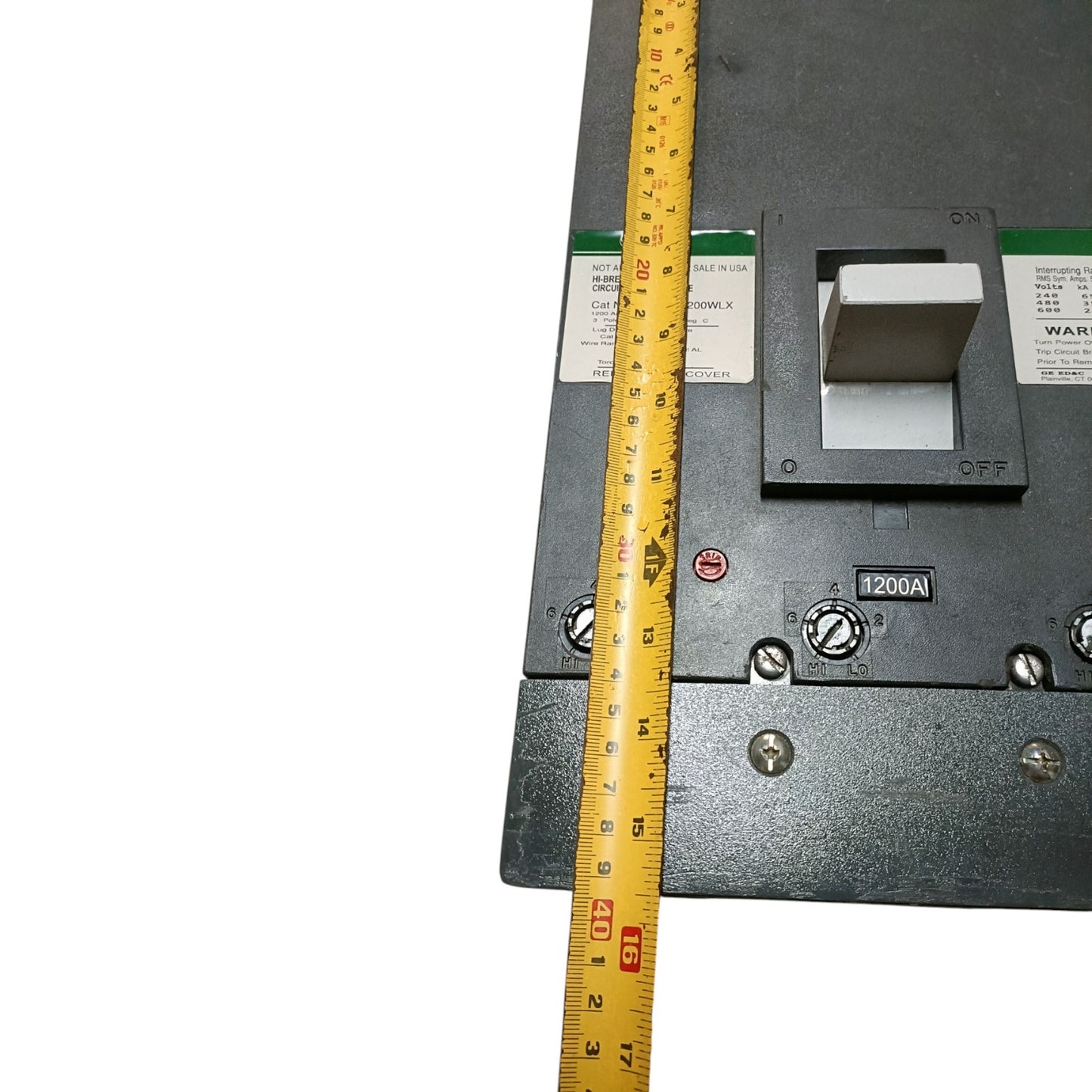 GE 1200A Industrial Circuit Breaker 3 Pole 220V HI-Break THKMA31200WLX