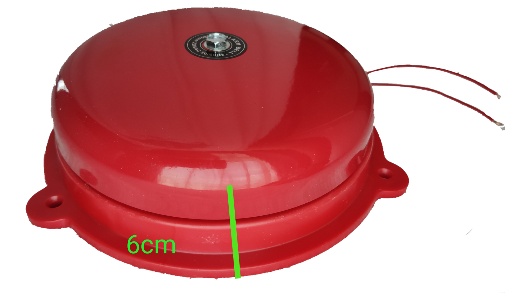 Grippes 10 inch fire alarm bell in red metal with wiring for mounting and safety alerts