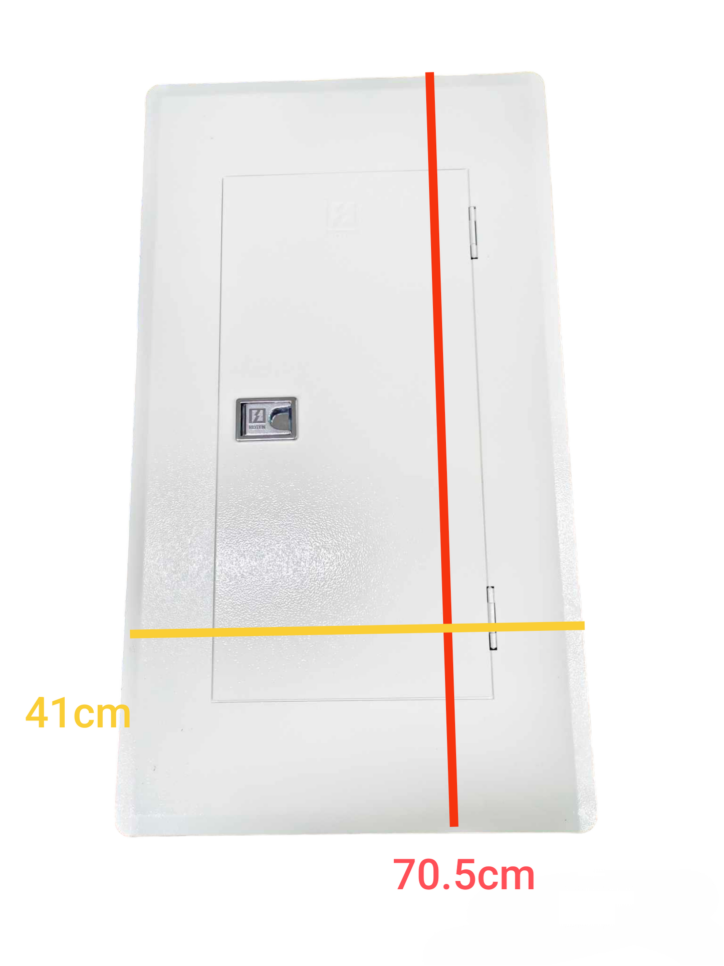 Koten 12 branch circuit breaker panel with white metal door and secure latch for electrical systems