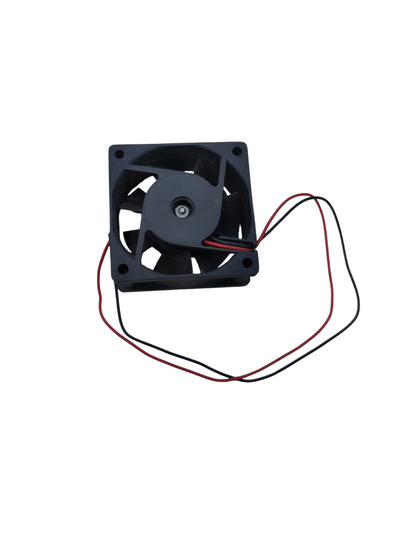 Black 12V DC box fan replacement with wires for cooling electronic components