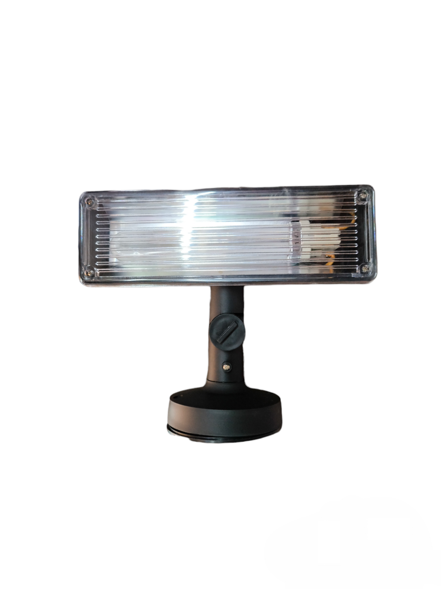 13W CFL outdoor lamp with rectangular transparent cover and black base for outdoor lighting