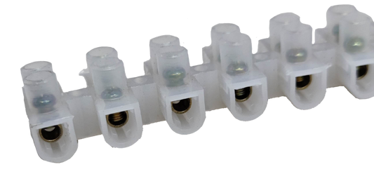 Grippes 15A 250V PVC terminal block with multiple connection points for electrical circuitry