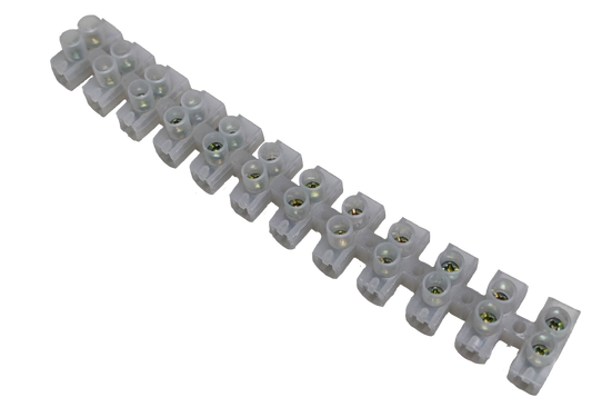 Grippes 15A 250V PVC terminal block with multiple screw terminals for electrical connections